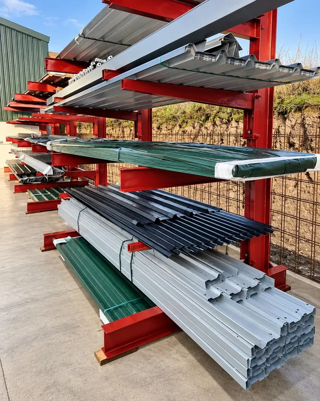 Coated sheets on the stock racks at the factory in Cappoquin