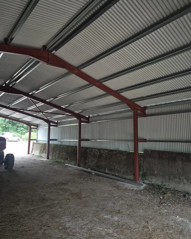 Inside a steel shed clad in box profile