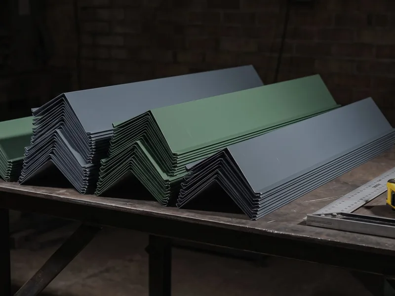 Folded steel flashings