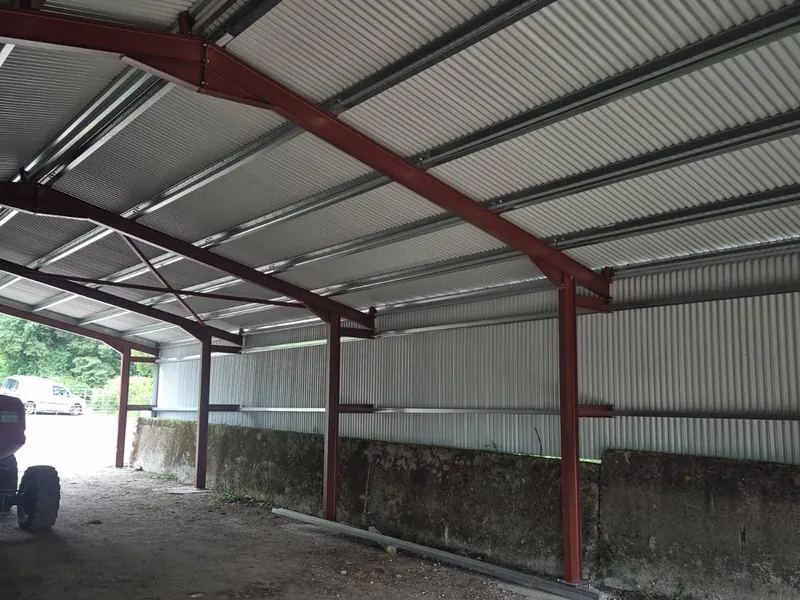 Inside a steel shed clad in box profile